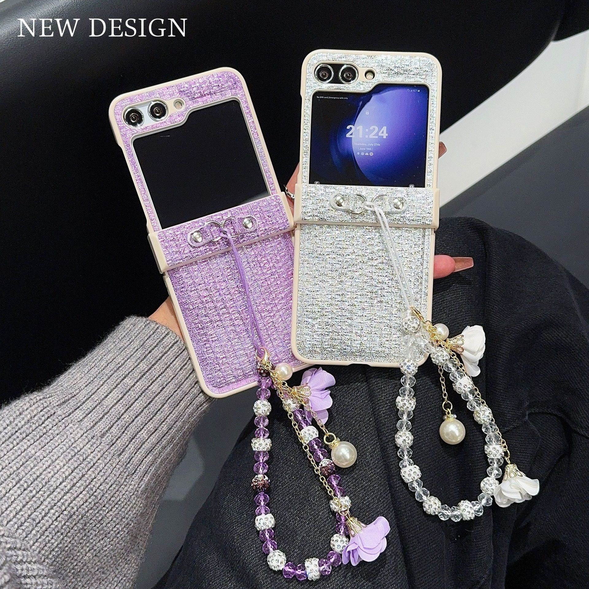 Luxury Leather Case With Chain For Samsung Galaxy  Z Flip 5/4/3