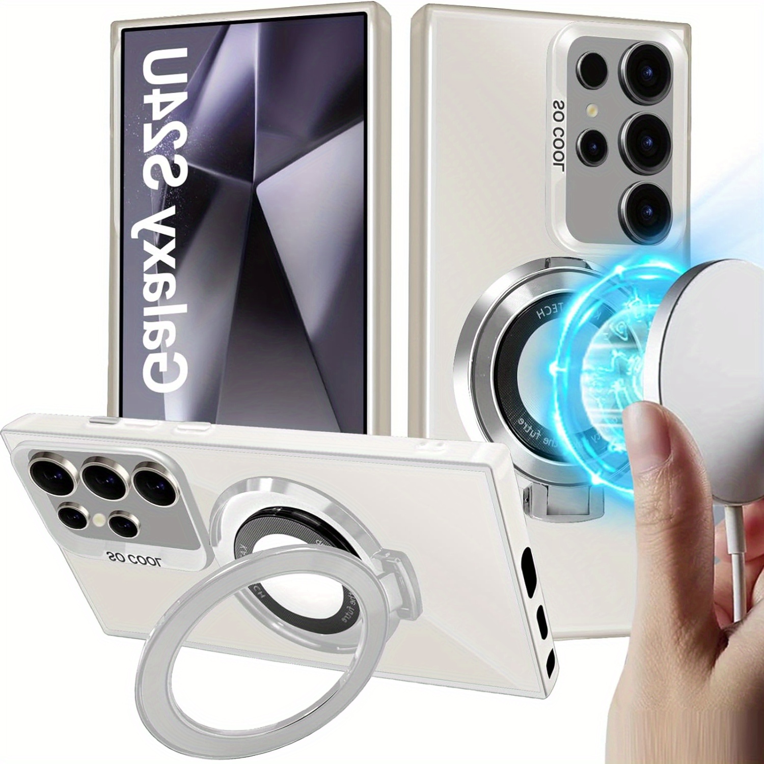 Anti-Scratch Shockproof Magnetic Bracket Case for Samsung S24 Ultra Plus