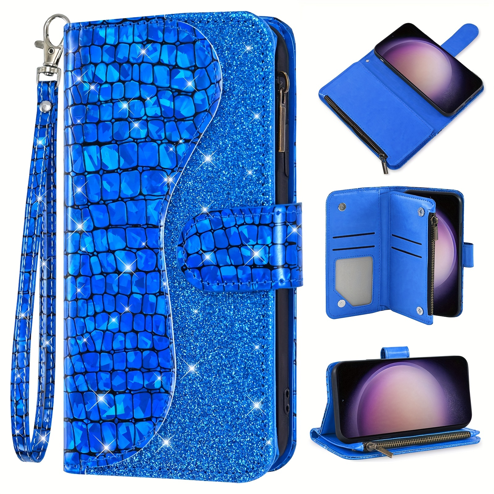 🎅Christmas Sales✨Glitter Zipper Wallet Phone Case For Samsung Galaxy S23 S22 S21 S20