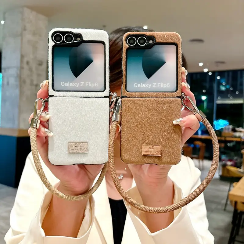 Winter Plush Side Buckle + Hand Rope for Samsung Galaxy Z Flip 6/5/4/3