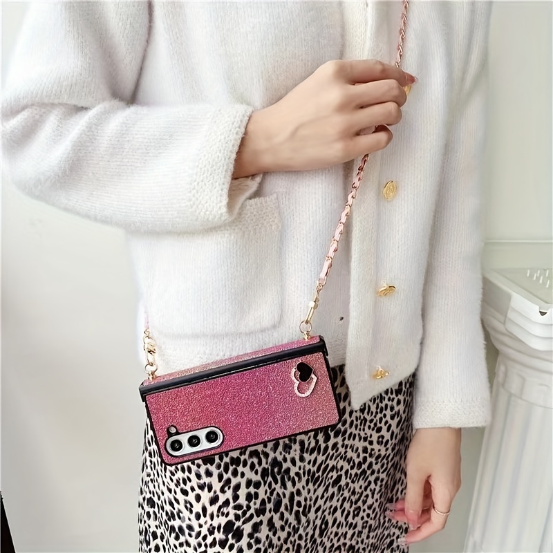 Love Hard Shell Case with Hinge Diagonal Cross Lanyard For Samsung For Galaxy Z Fold 6 5 4 3 