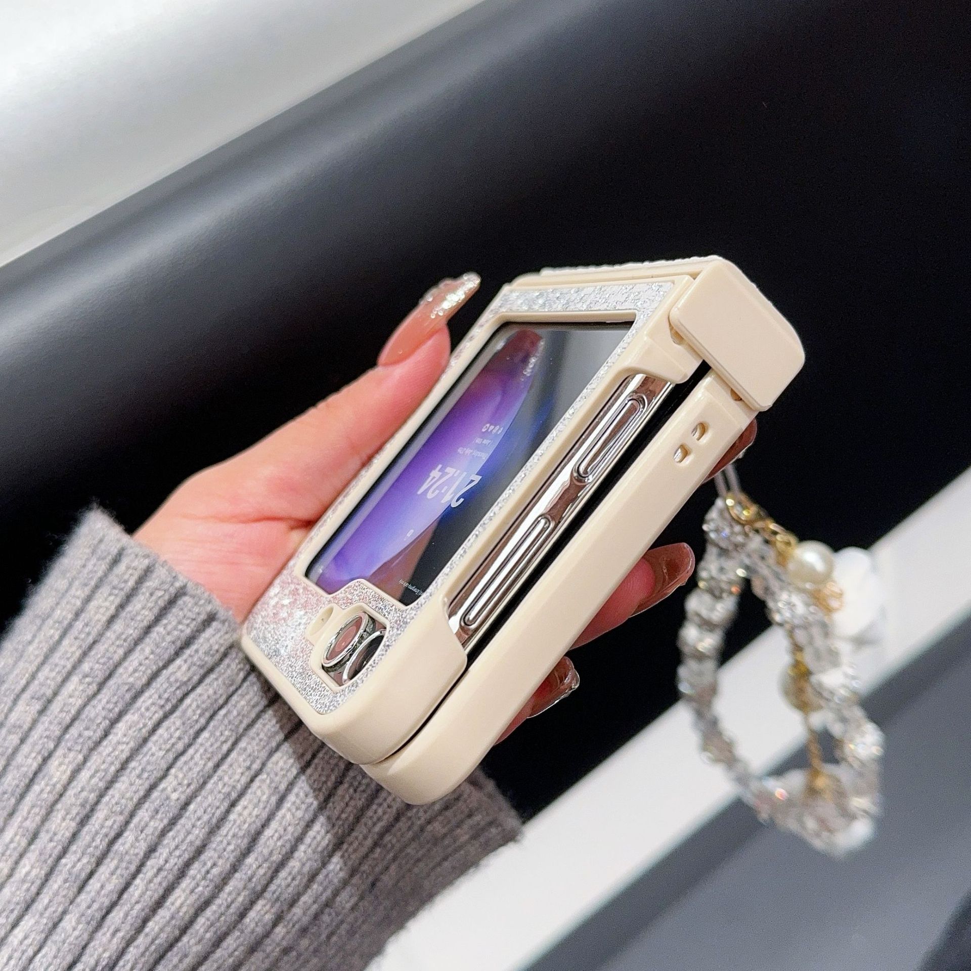 Luxury Leather Case With Chain For Samsung Galaxy  Z Flip 5/4/3
