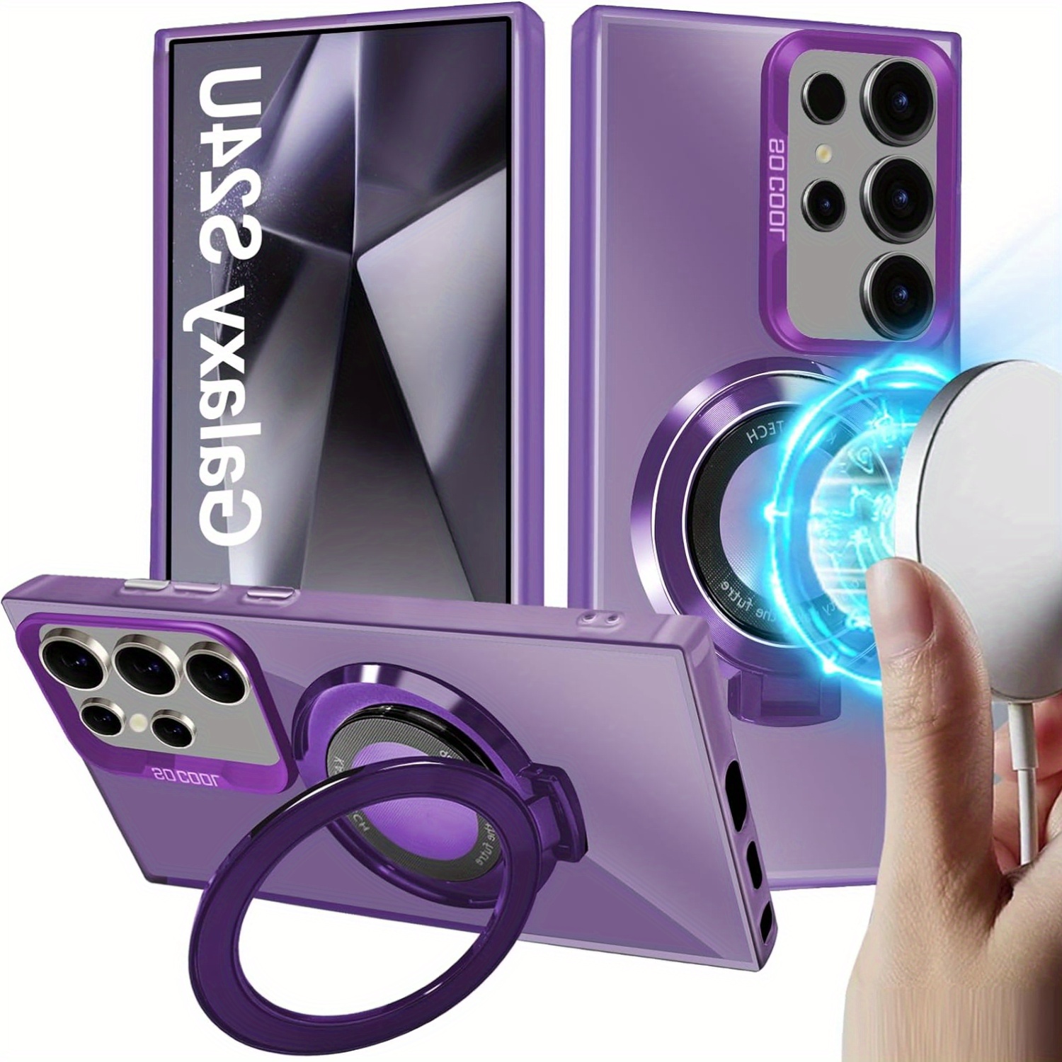 Anti-Scratch Shockproof Magnetic Bracket Case for Samsung S24 Ultra Plus