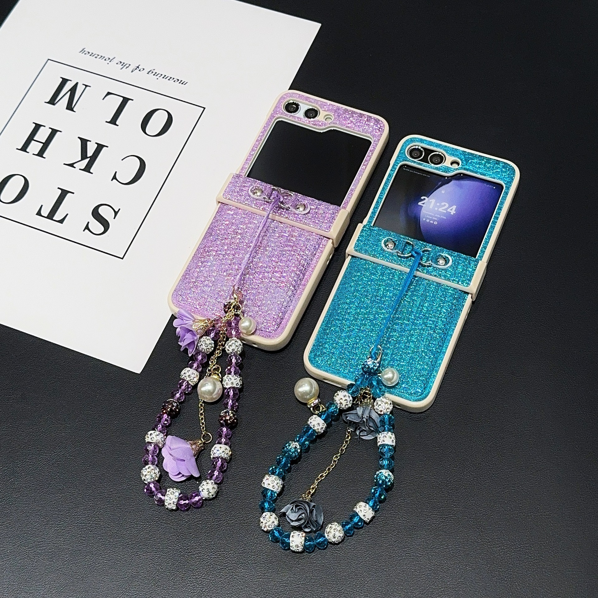 Luxury Leather Case With Chain For Samsung Galaxy  Z Flip 5/4/3
