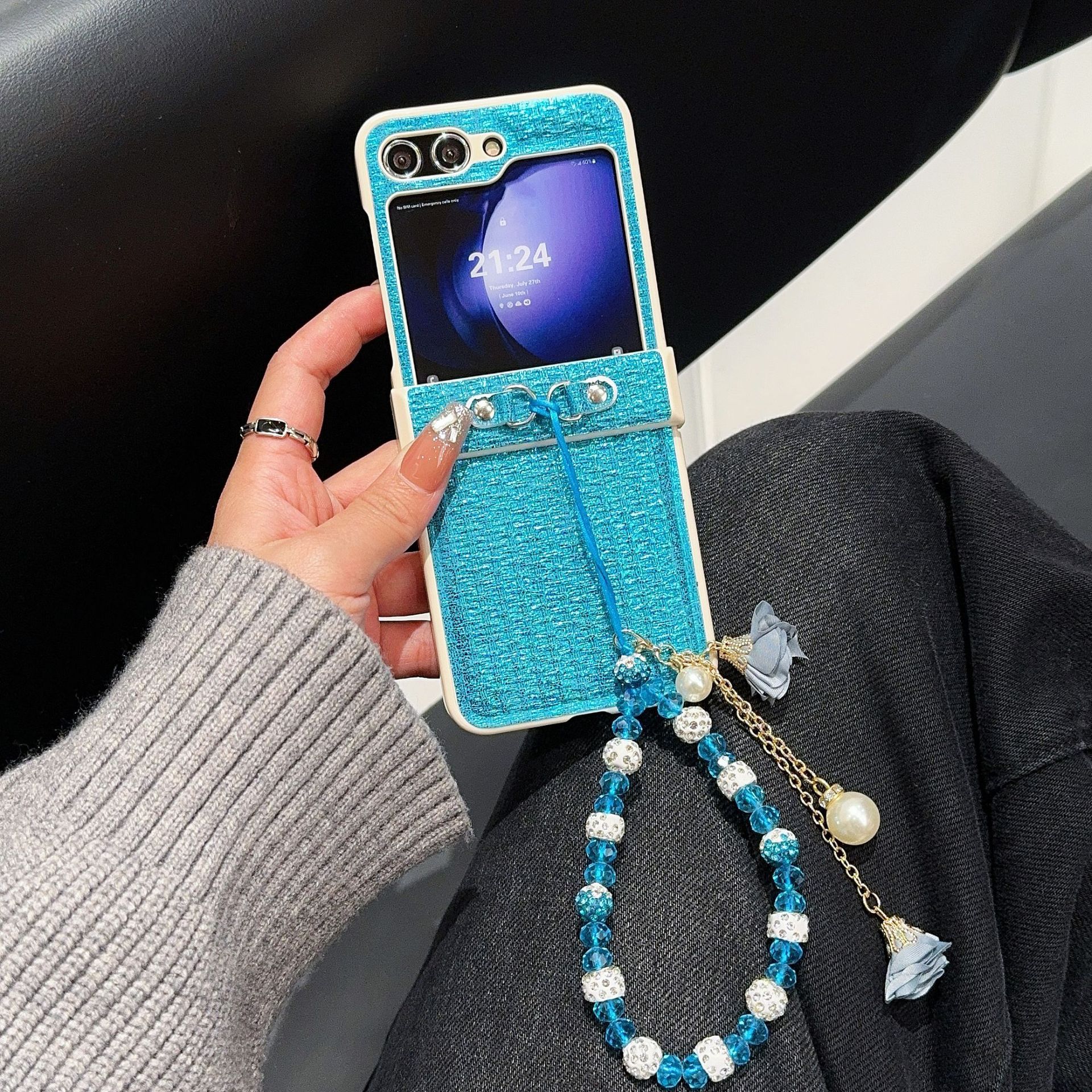 Luxury Leather Case With Chain For Samsung Galaxy  Z Flip 5/4/3