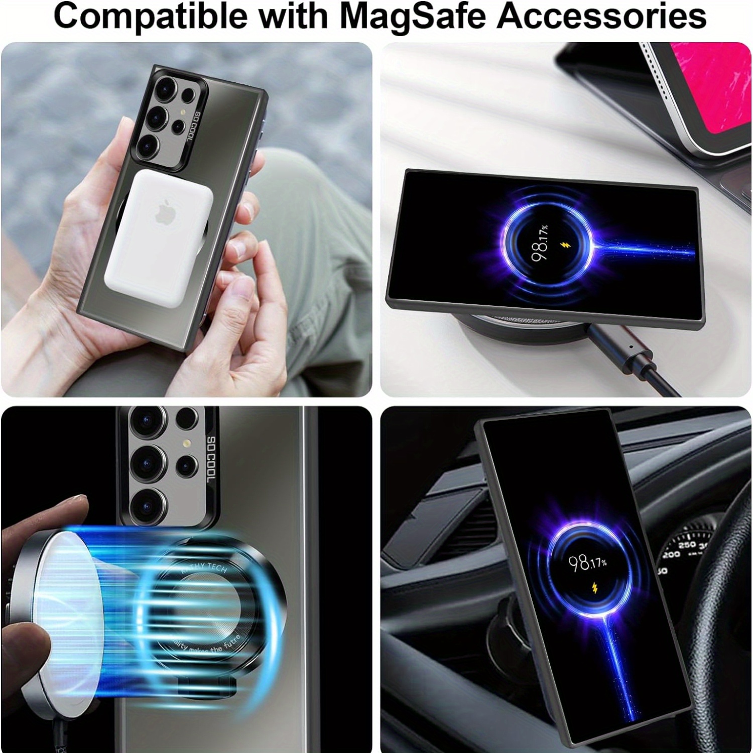 Anti-Scratch Shockproof Magnetic Bracket Case for Samsung S24 Ultra Plus