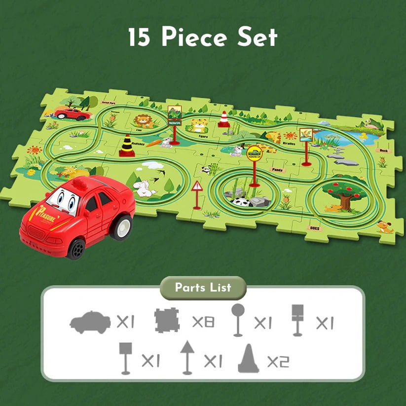Kids DIY puzzle track car Set