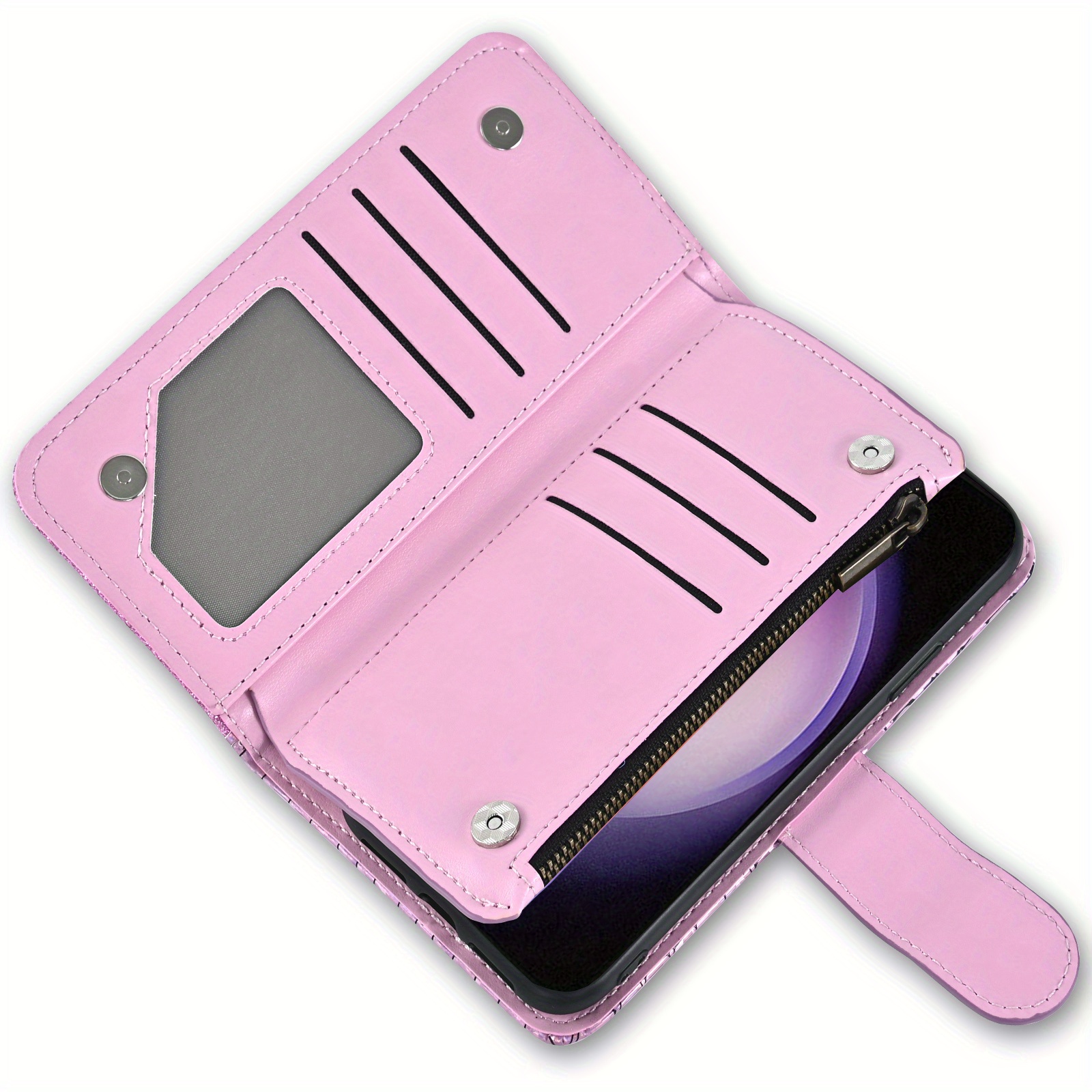 🎅Christmas Sales✨Glitter Zipper Wallet Phone Case For Samsung Galaxy S23 S22 S21 S20