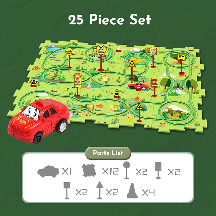 Kids DIY puzzle track car Set