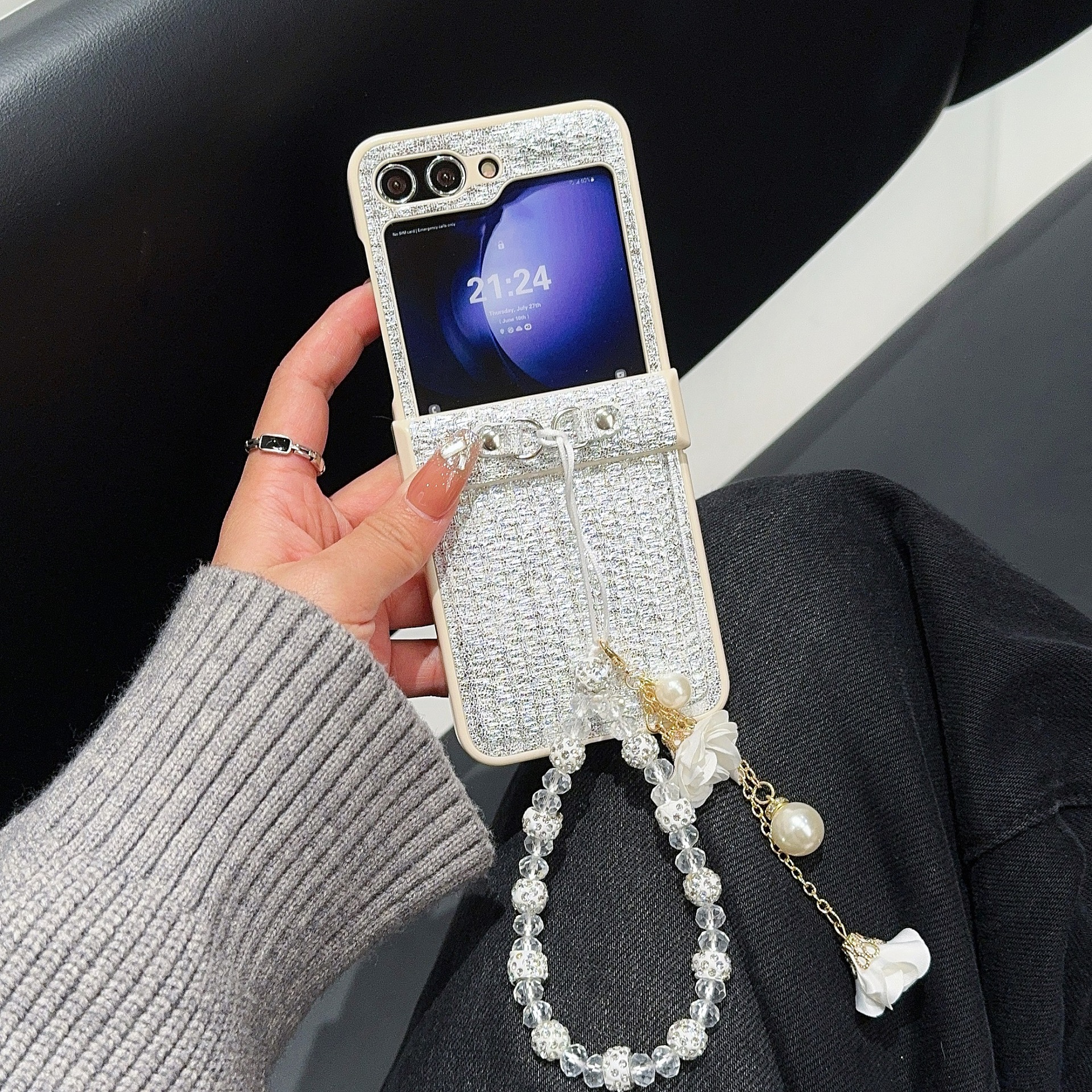 Luxury Leather Case With Chain For Samsung Galaxy  Z Flip 5/4/3