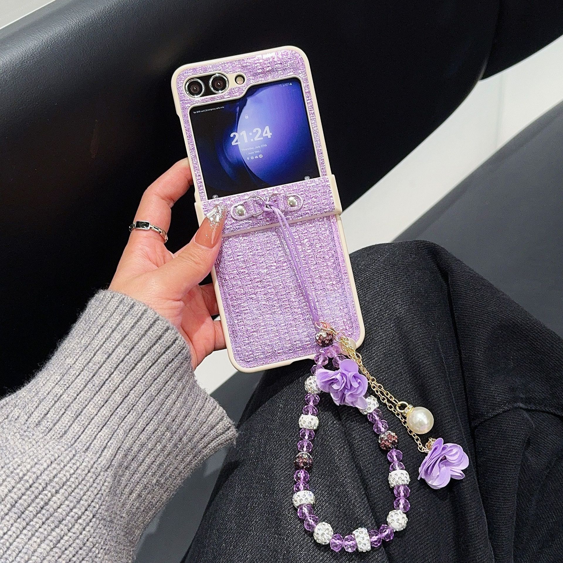 Luxury Leather Case With Chain For Samsung Galaxy  Z Flip 5/4/3