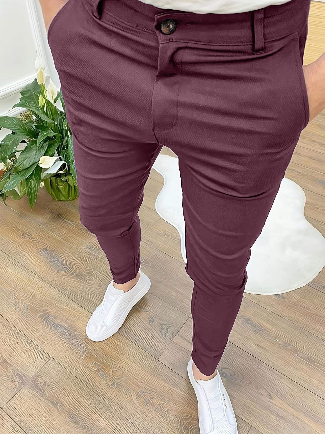 Fashion Casual High Waist Business Skinny Pants - All-Season Pants for Men