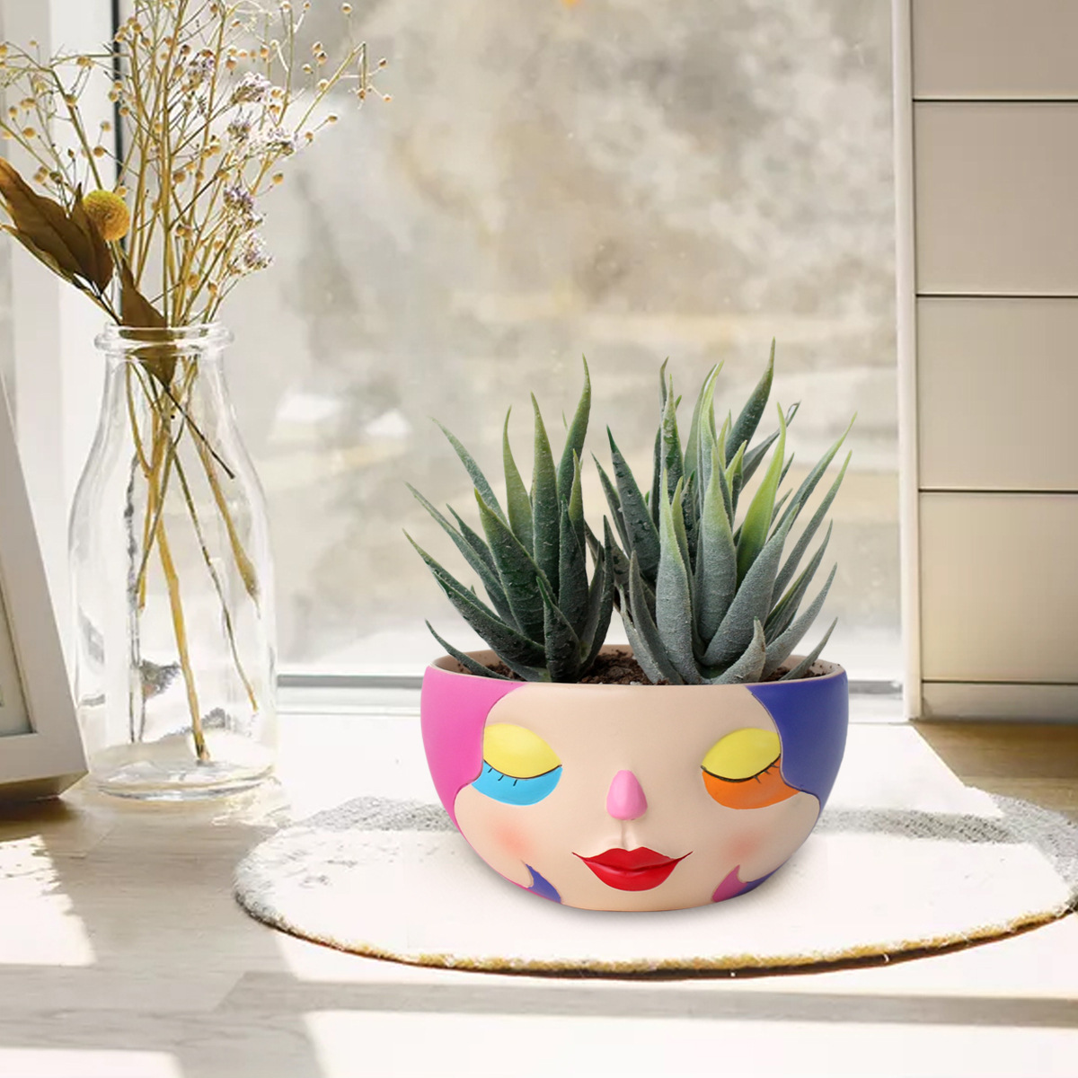 Outdoor courtyard home desktop balcony fleshy flower pot