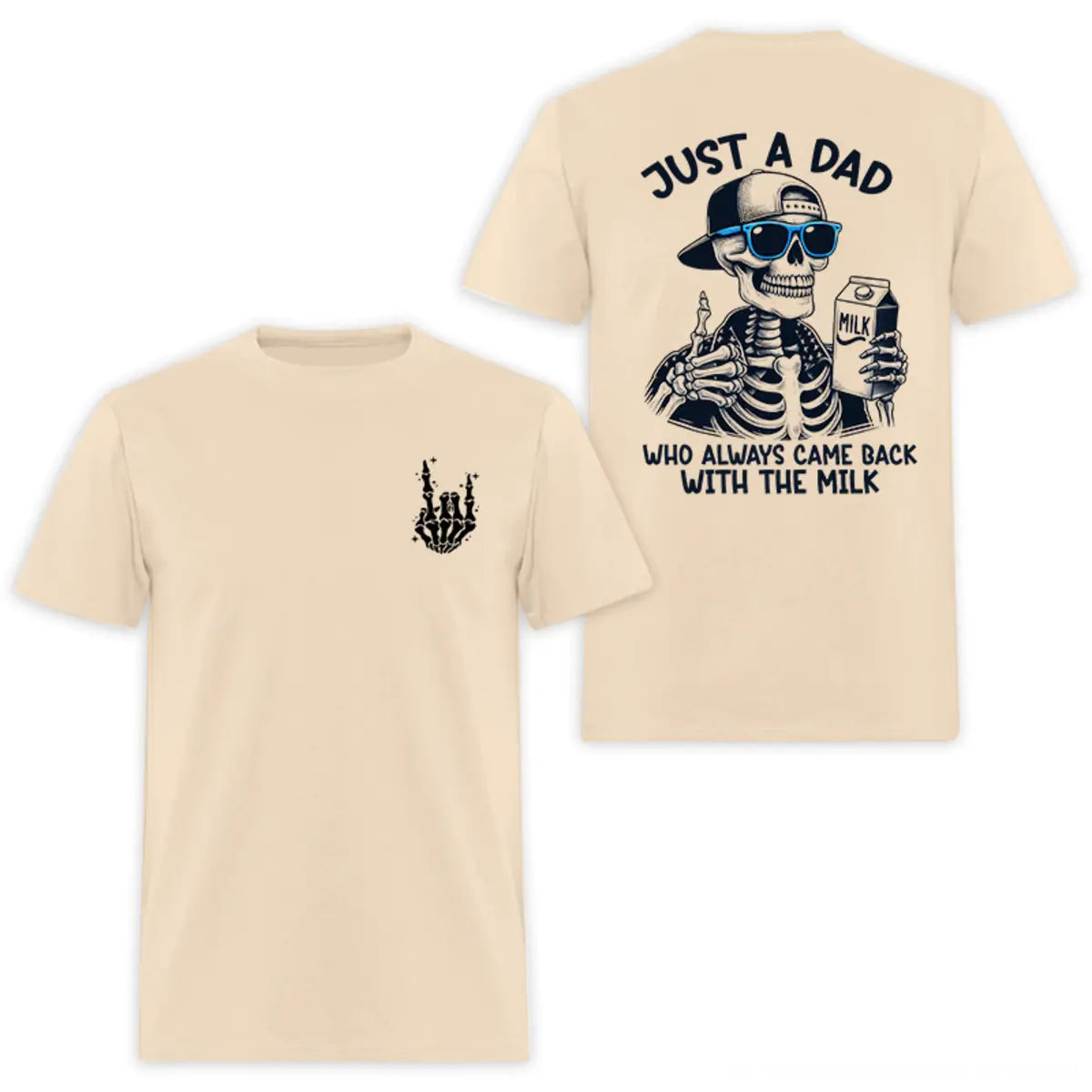 Just A Dad Who Always Came Back With The Milk Printed Oversized Unisex T-shirt Oversized Image - 1
