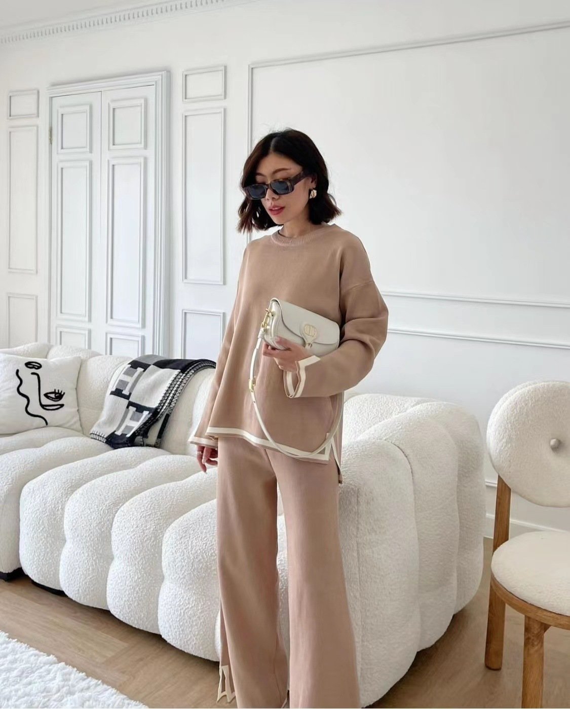 Classy Elastic Knit Lounge Set