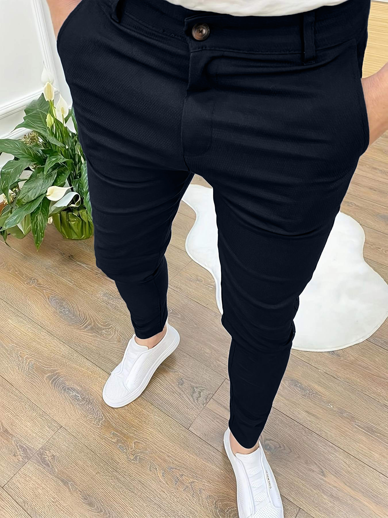 Fashion Casual High Waist Business Skinny Pants - All-Season Pants for Men