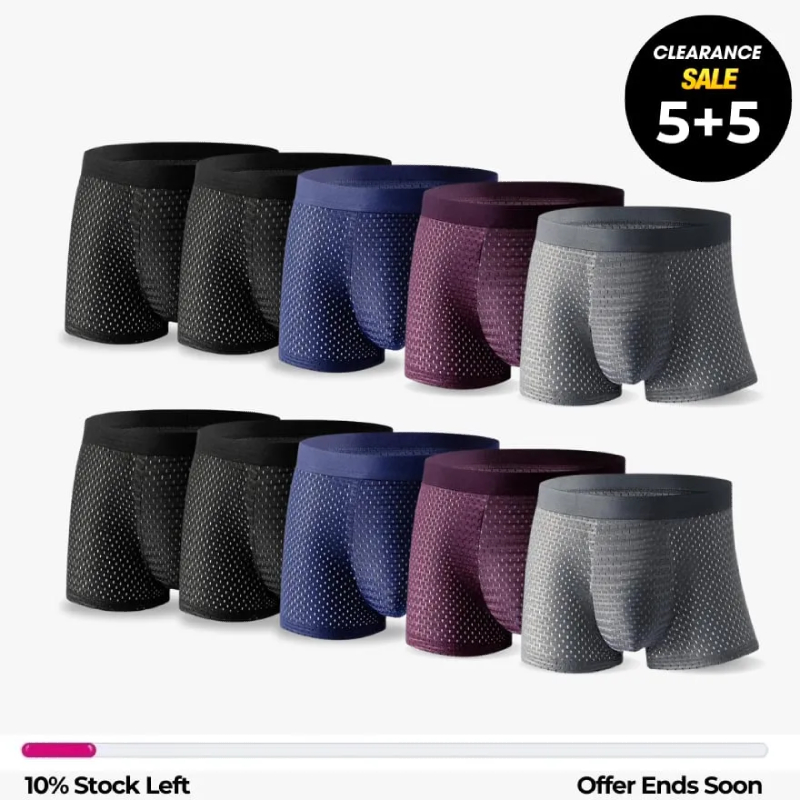 🔥Buy 5 Get 5 Free only today!!!💥BAMBOO FIBRE BOXER SHORTS - FOR ALL-DAY COMFORT