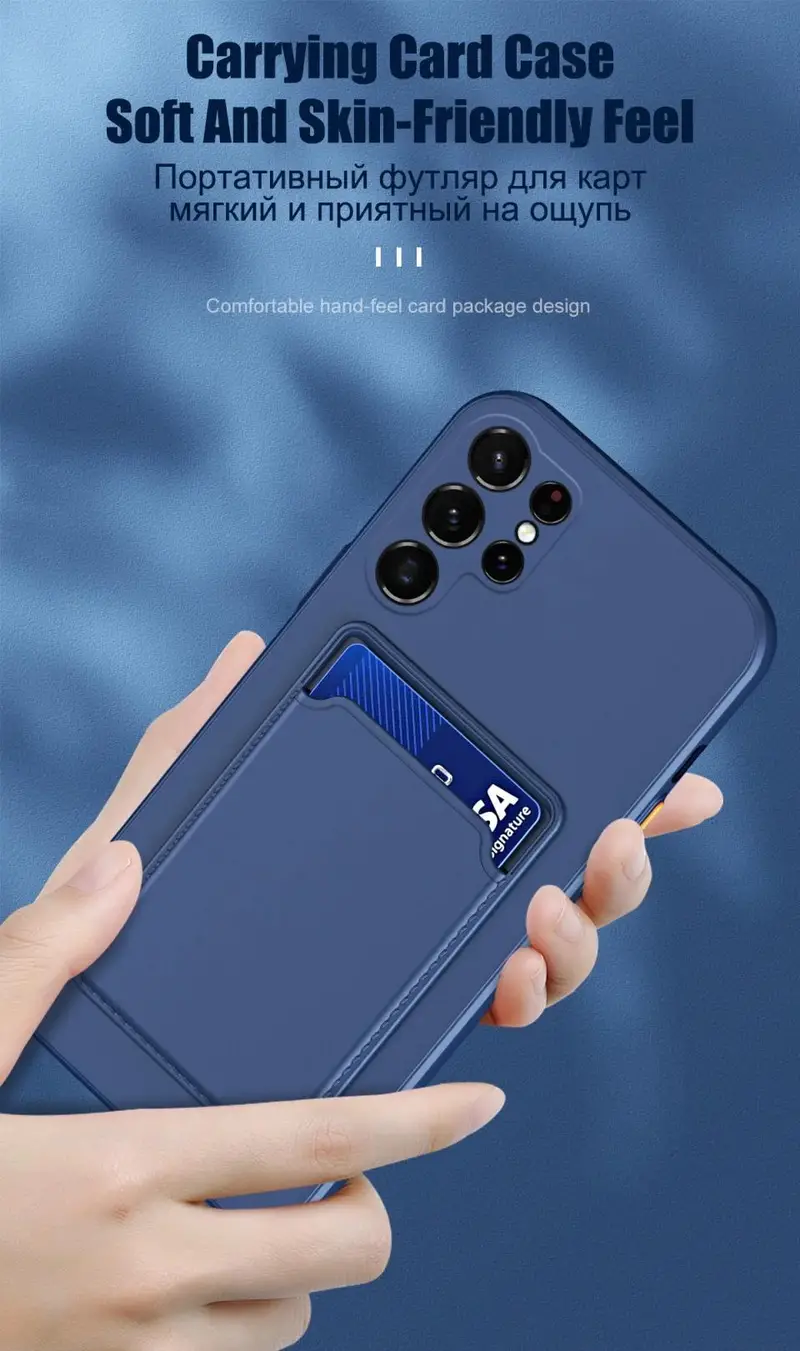 card slot bag holder soft silicone wallet phone cases for samsung galaxy s24 s23 s22 s21 ultra s20 fe a53 a52 a13 a12 a51 a71 cover details 2