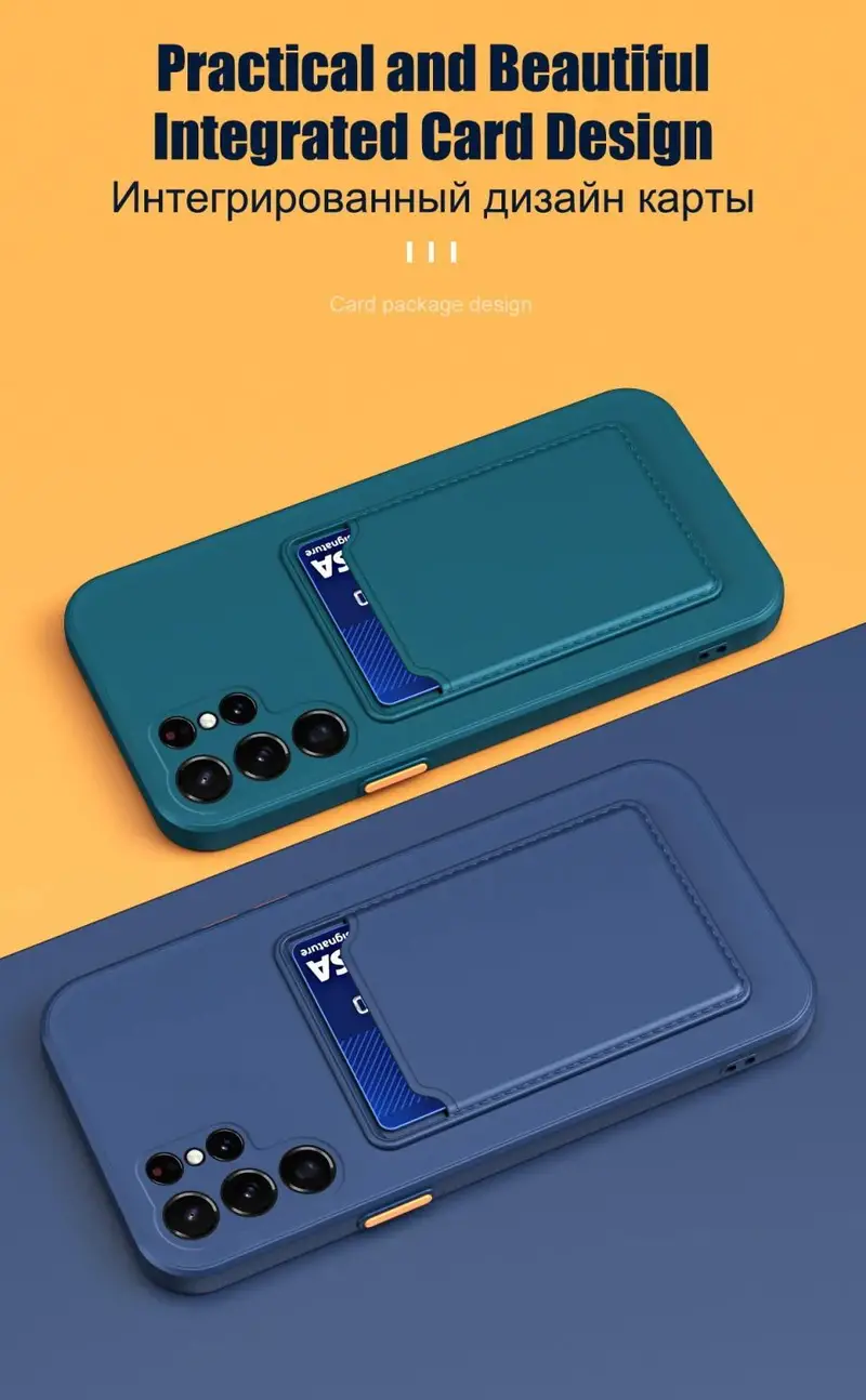 card slot bag holder soft silicone wallet phone cases for samsung galaxy s24 s23 s22 s21 ultra s20 fe a53 a52 a13 a12 a51 a71 cover details 3