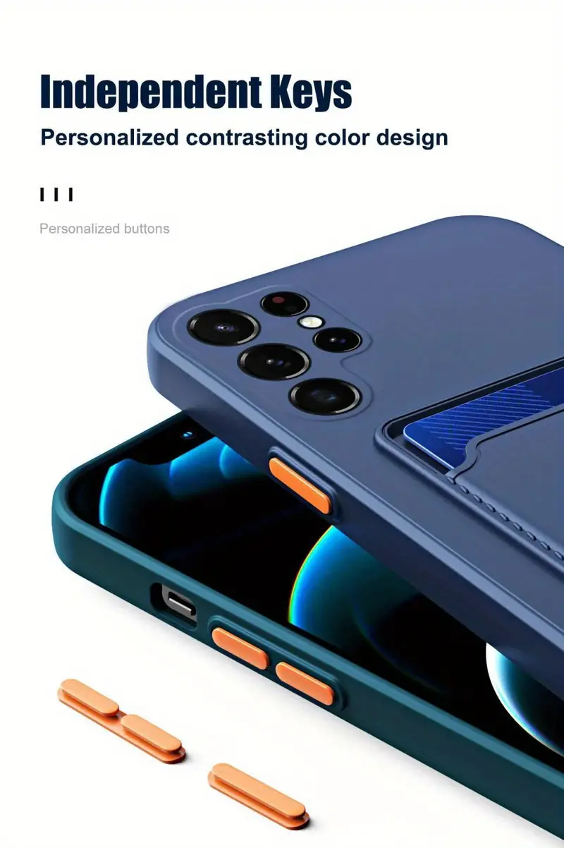 card slot bag holder soft silicone wallet phone cases for samsung galaxy s24 s23 s22 s21 ultra s20 fe a53 a52 a13 a12 a51 a71 cover details 4