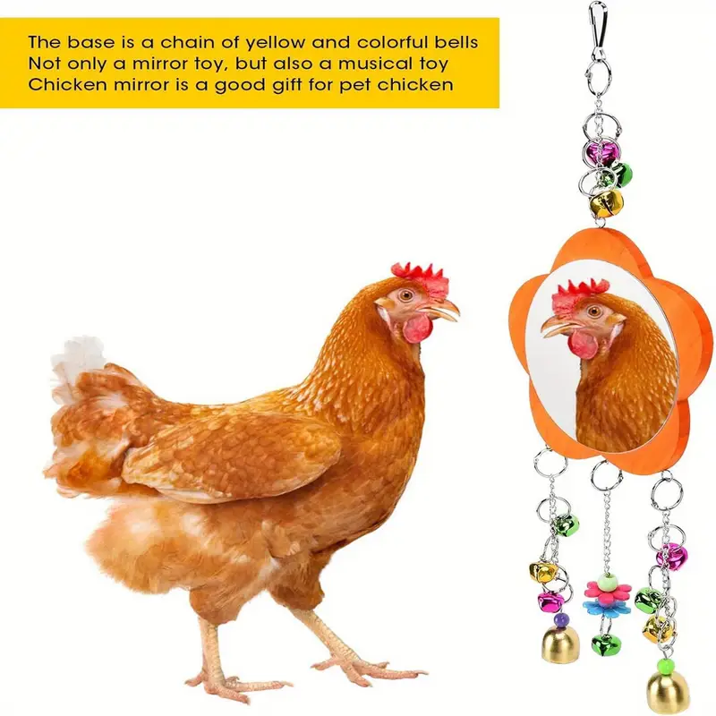 13-Piece Interactive Chicken Coop Playset - Chicken Xylophone, Chicken Swing Set, Chicken Mirror Toy, Chicken Flexible Ladder, Chicken Vegetable String Bag and Hanging Feeder, Fun Accessories for Pet Chickens and Parrots details 1
