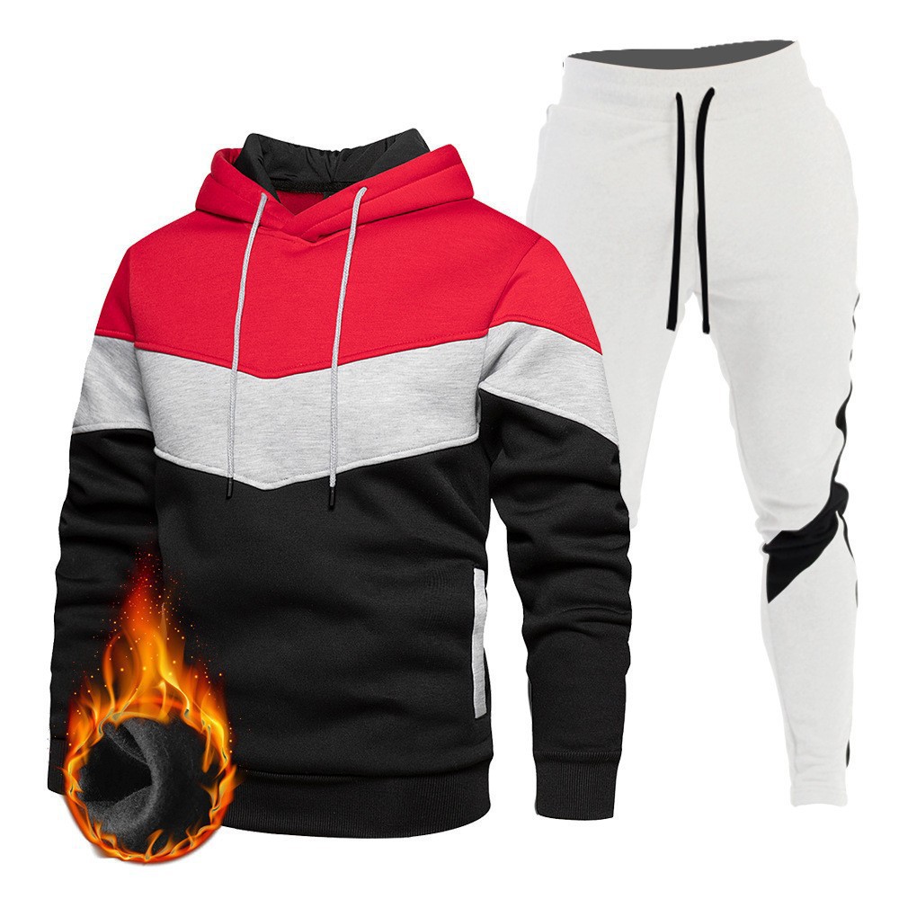 2024 cross-border autumn sports sweatshirt suit men's three-color hoodie sportswear suit sweatshirt sweatpants spot