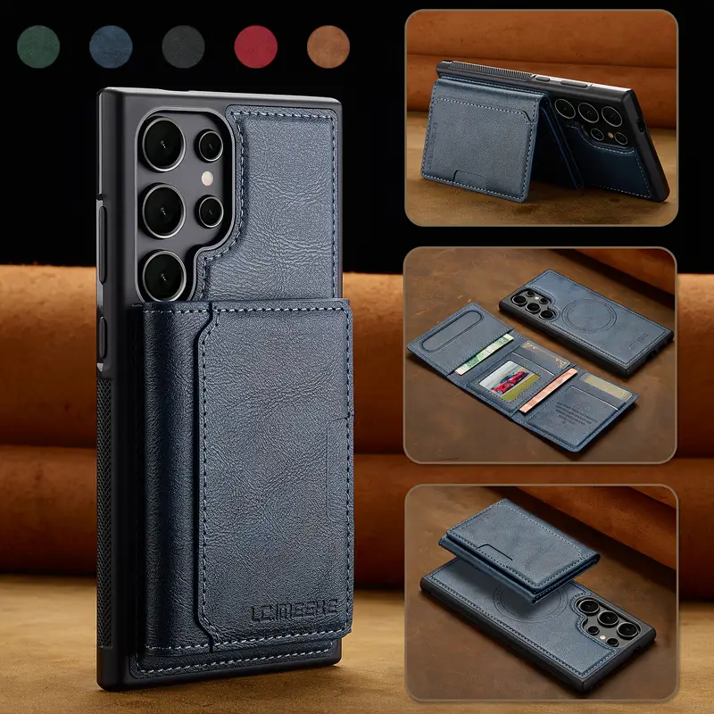 2 in 1 detachable magnetic artificial leather wallet case card holder pocket and   trendy new model   styles   in multiple colors     s24 23 22 21 ultra details 1