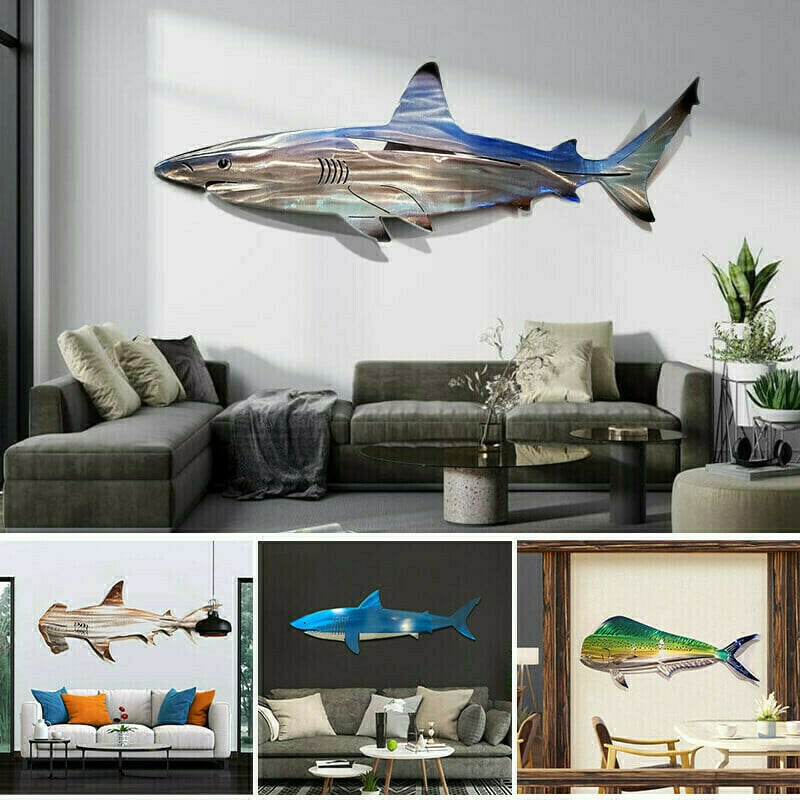 49% OFF -  Metal Shark Art Wall Decor