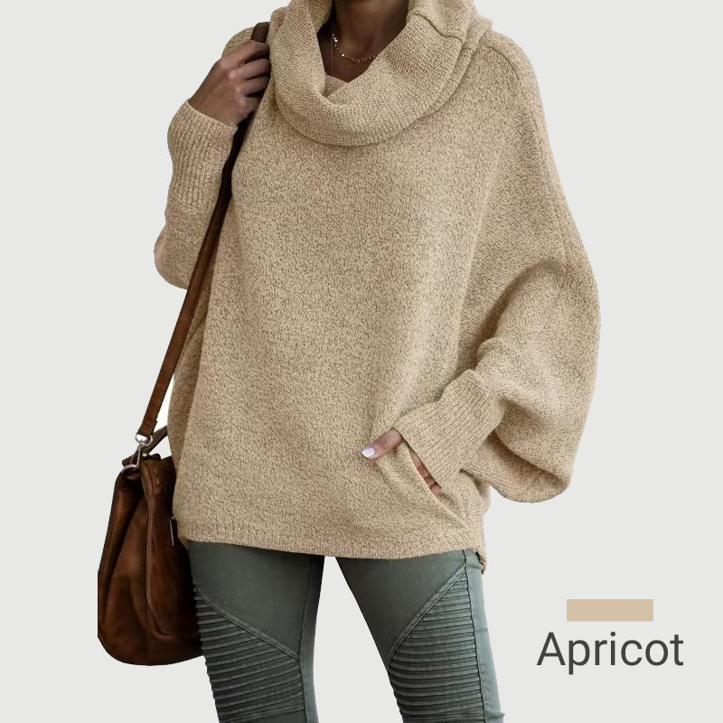 Hot SaleWomen's Batwing Cowl Neck Sweater with Pockets