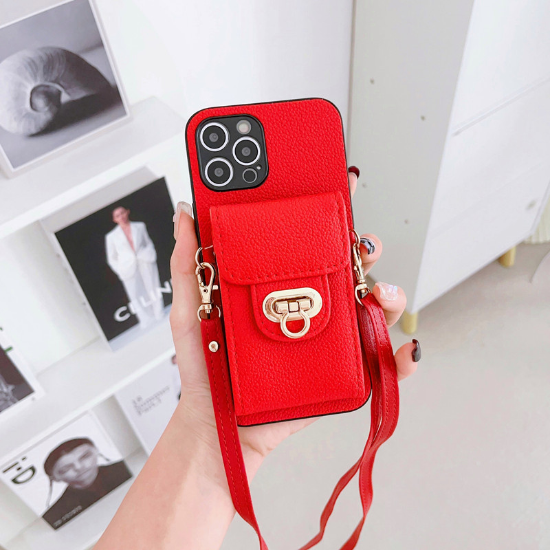 Suitable for iPhone/Samsung mobile phone case creative card wallet leather case crossbody lanyard new A54 protective cover