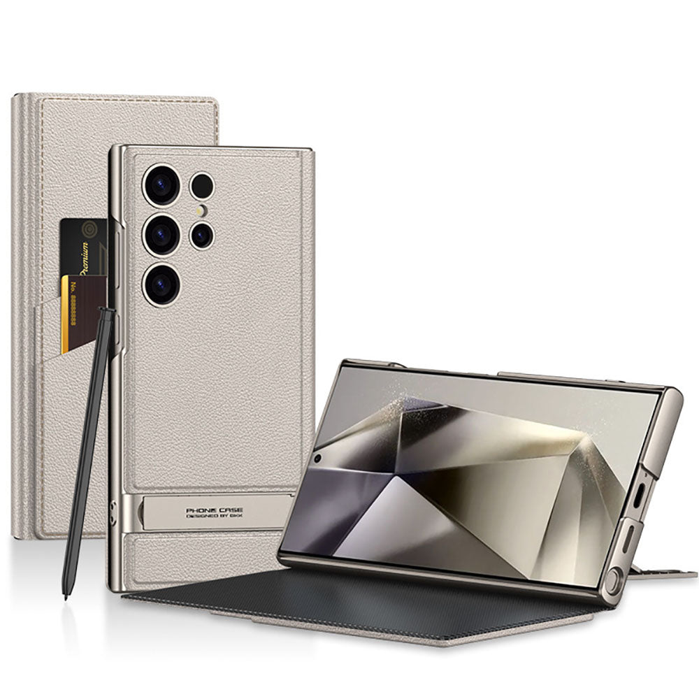 Triumph Holder Flip Leather Phone Case For Samsung Galaxy S24Ultra S23Ultra - GiftJupiter