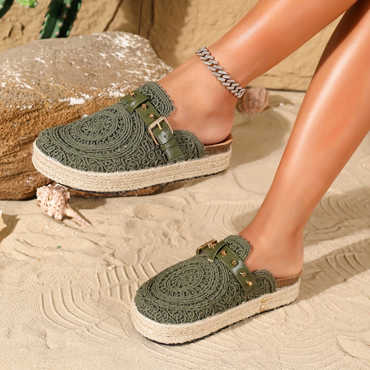 Women's Elegant Summer Vacation Style Slip-On Sandals