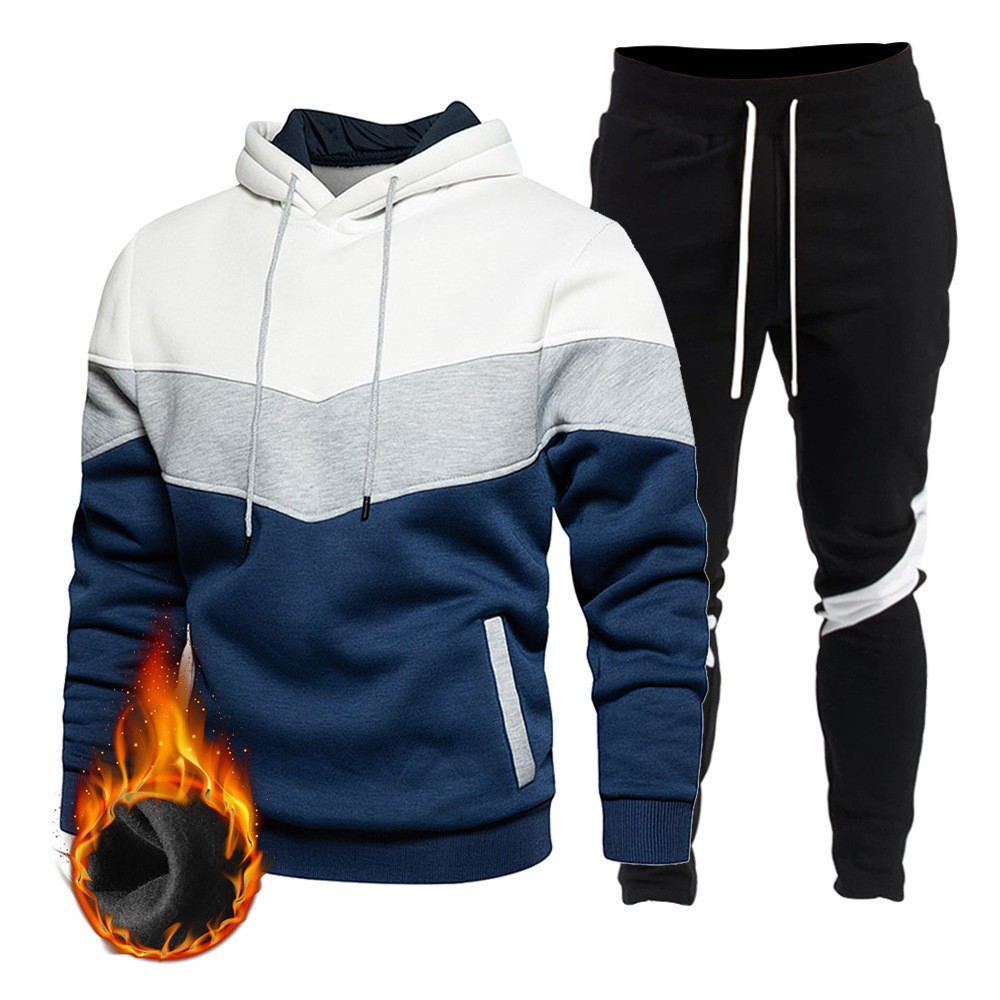 2024 cross-border autumn sports sweatshirt suit men's three-color hoodie sportswear suit sweatshirt sweatpants spot