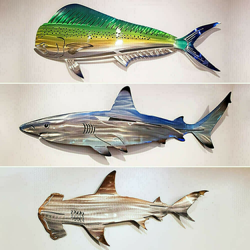 49% OFF -  Metal Shark Art Wall Decor