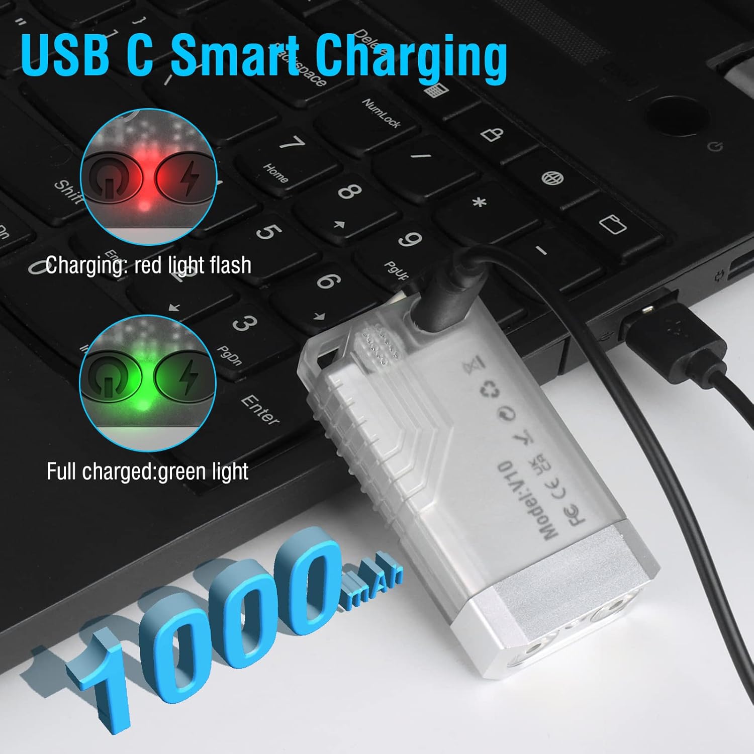 Small Powerful LED Flashlight (Super Bright 1000 Lumens with Emergency Siren)