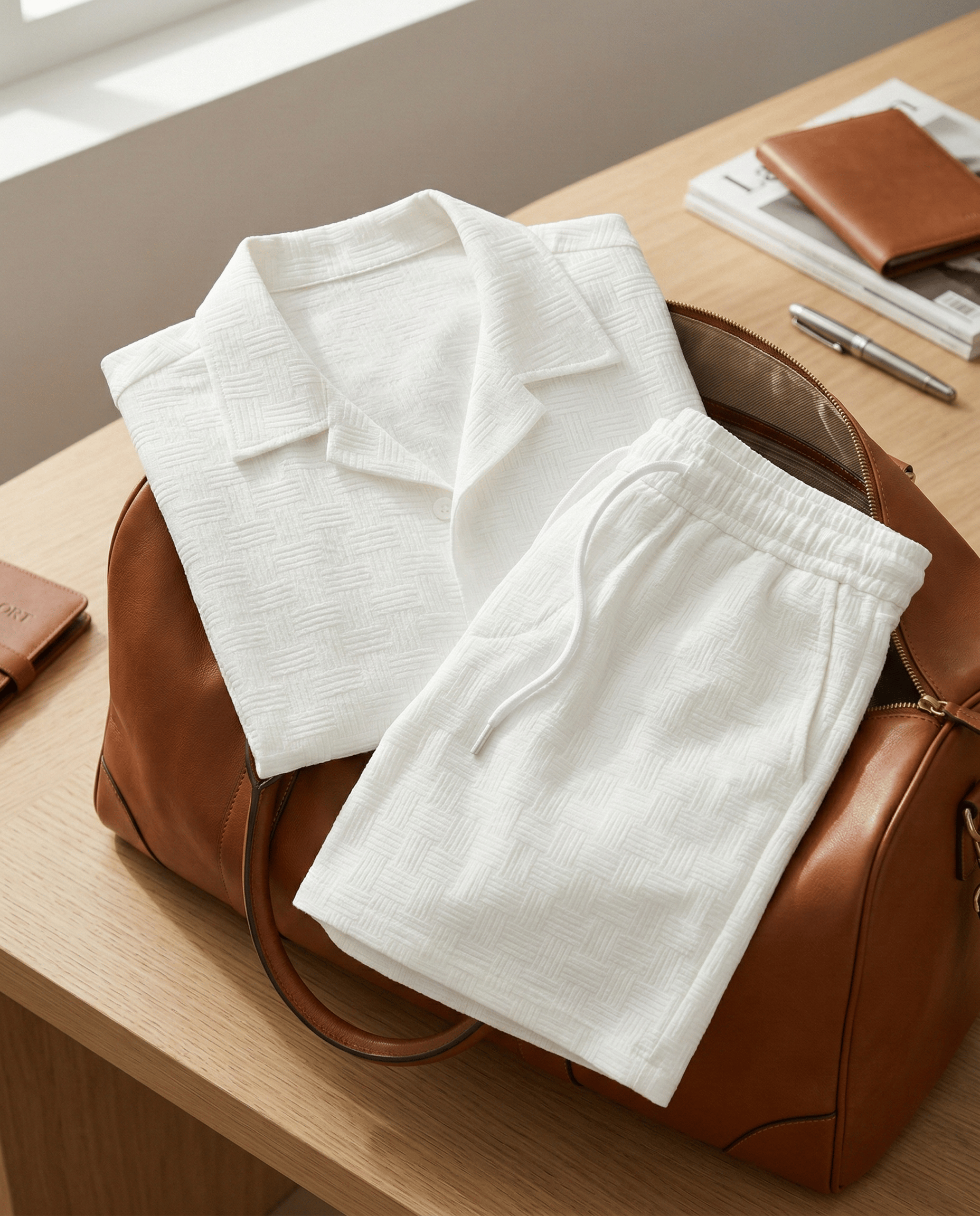 🔥Men's Camp Collar Shirts Two-piece Set