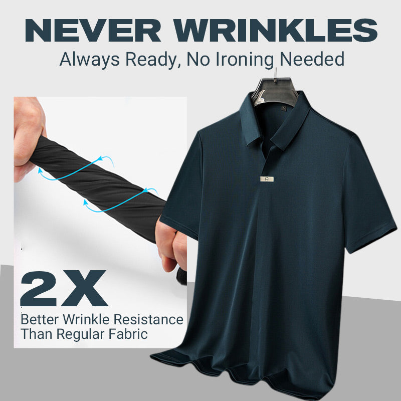 Men’s Casual Lapel Breathable Wrinkle-free T-shirt
