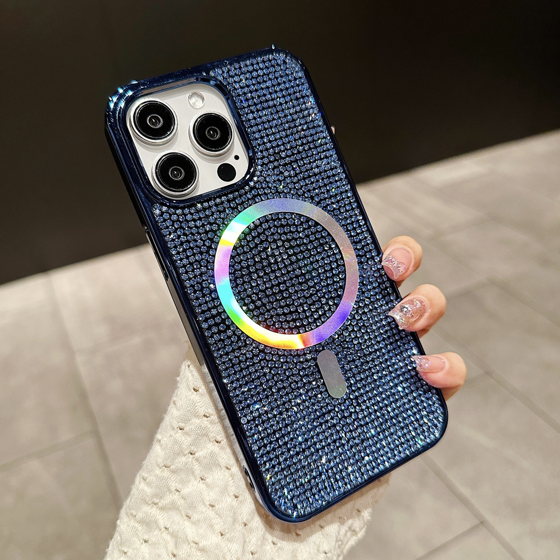 New Glitter Shining Diamond Plating Slim Wireless Charging Phone Case for iPhone Series