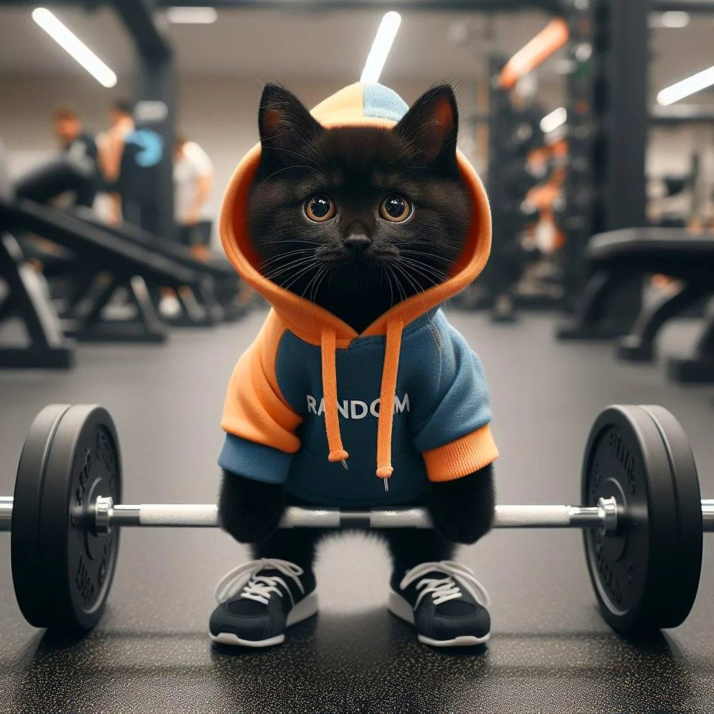 Cute Fitness Cat Sculpture