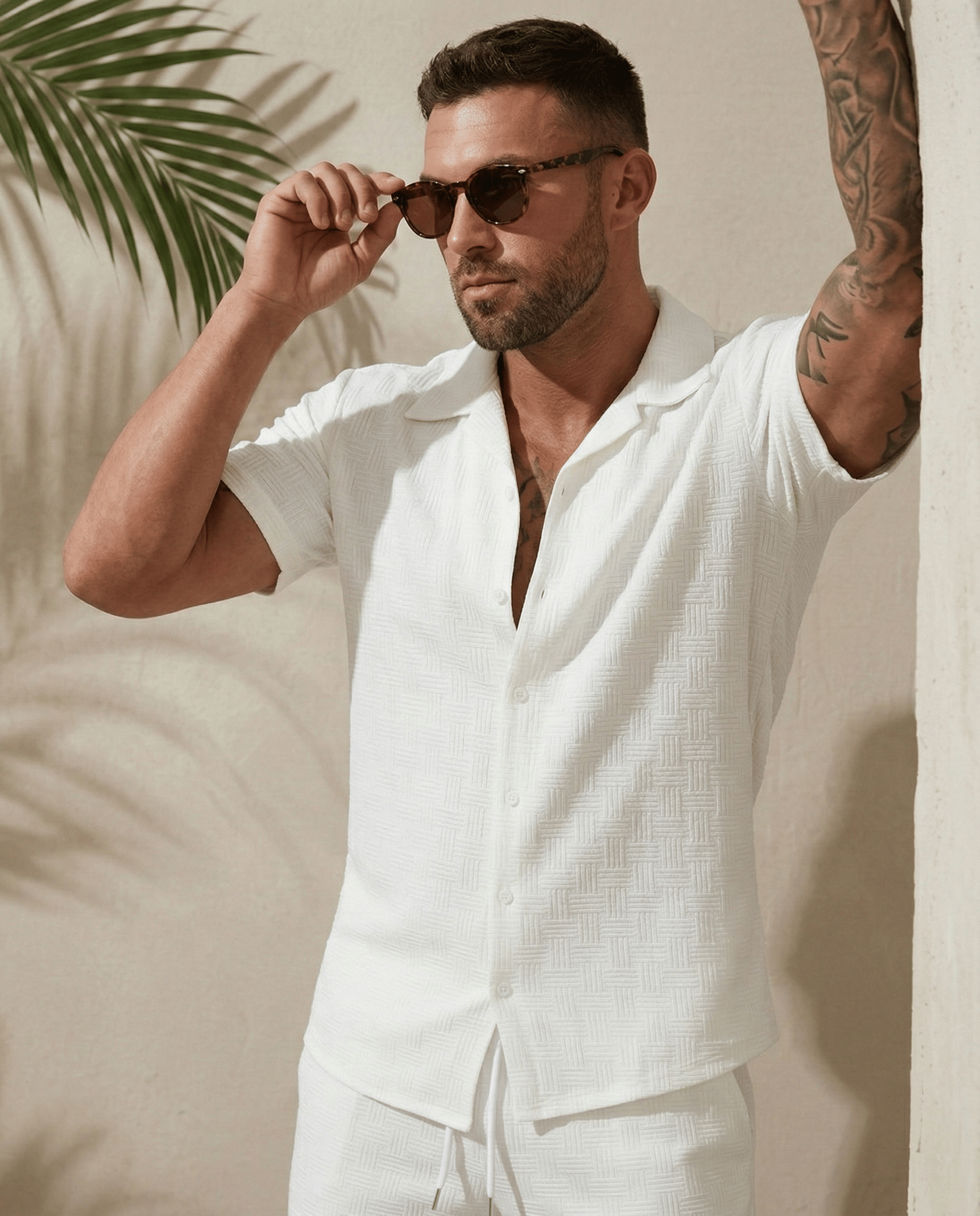 🔥Men's Camp Collar Shirts Two-piece Set