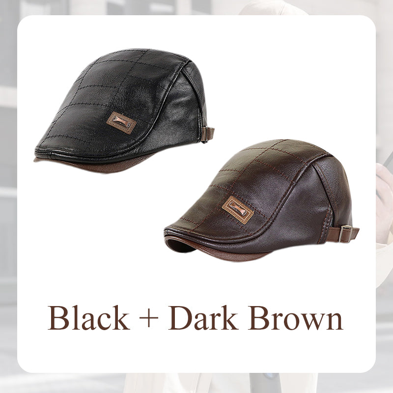 Best🎁-🔥Give the elders a warm winter🍃Plush leather beret
