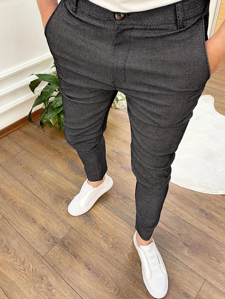 Fashion Casual High Waist Business Skinny Pants - All-Season Pants for Men