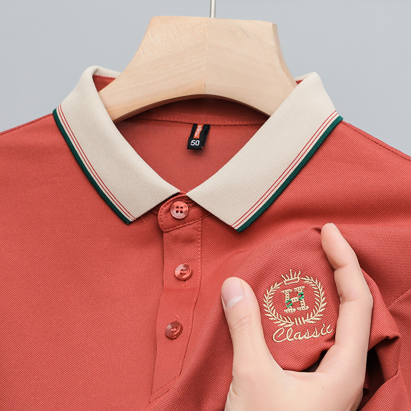 Summer business casual lapel short sleeve T-shirt