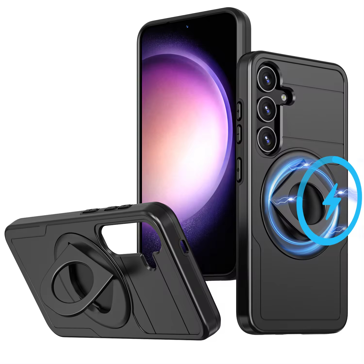Heavy-duty Magnetic Ring Stand Armored 2-in-1 Case for Samsung Galaxy S23FE