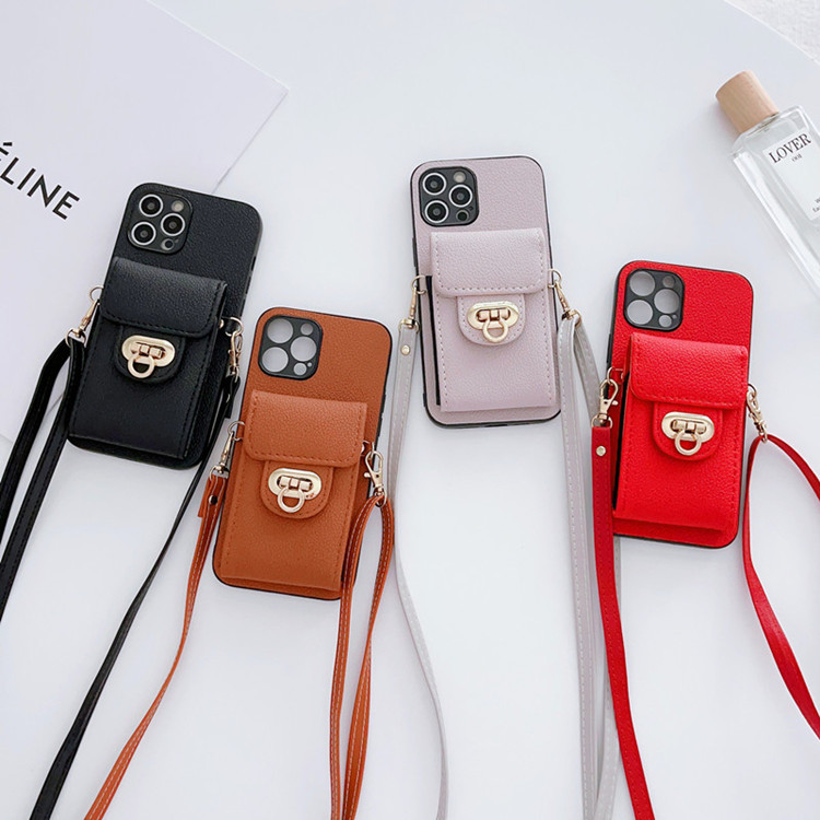 Suitable for iPhone/Samsung mobile phone case creative card wallet leather case crossbody lanyard new A54 protective cover