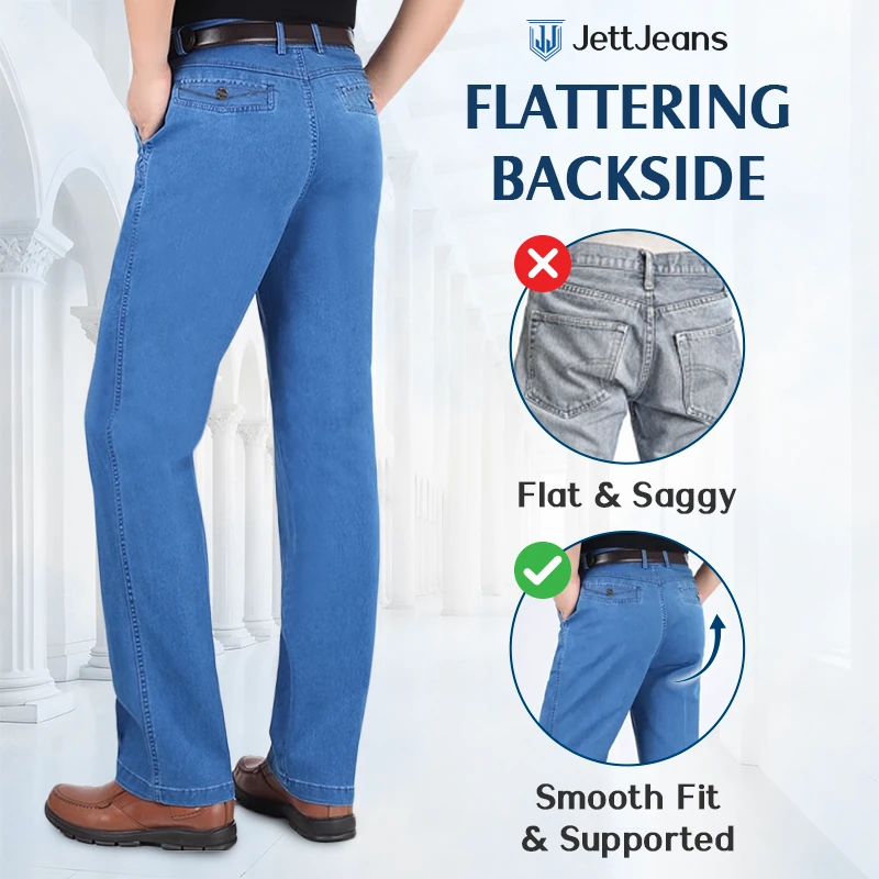 JettJeans3 - Men's Classic Straight Fit Stretch Jeans