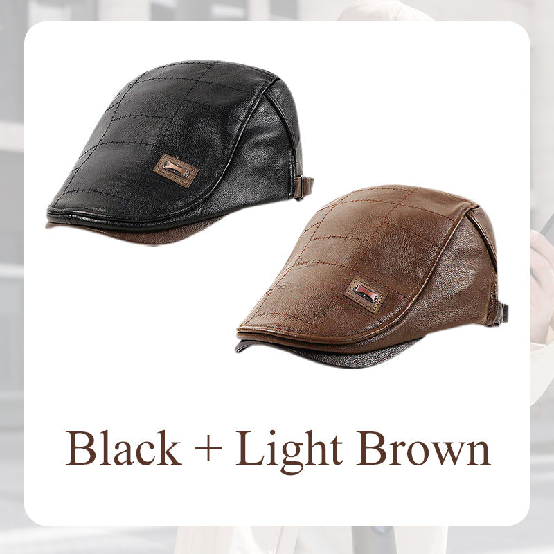 Best🎁-🔥Give the elders a warm winter🍃Plush leather beret