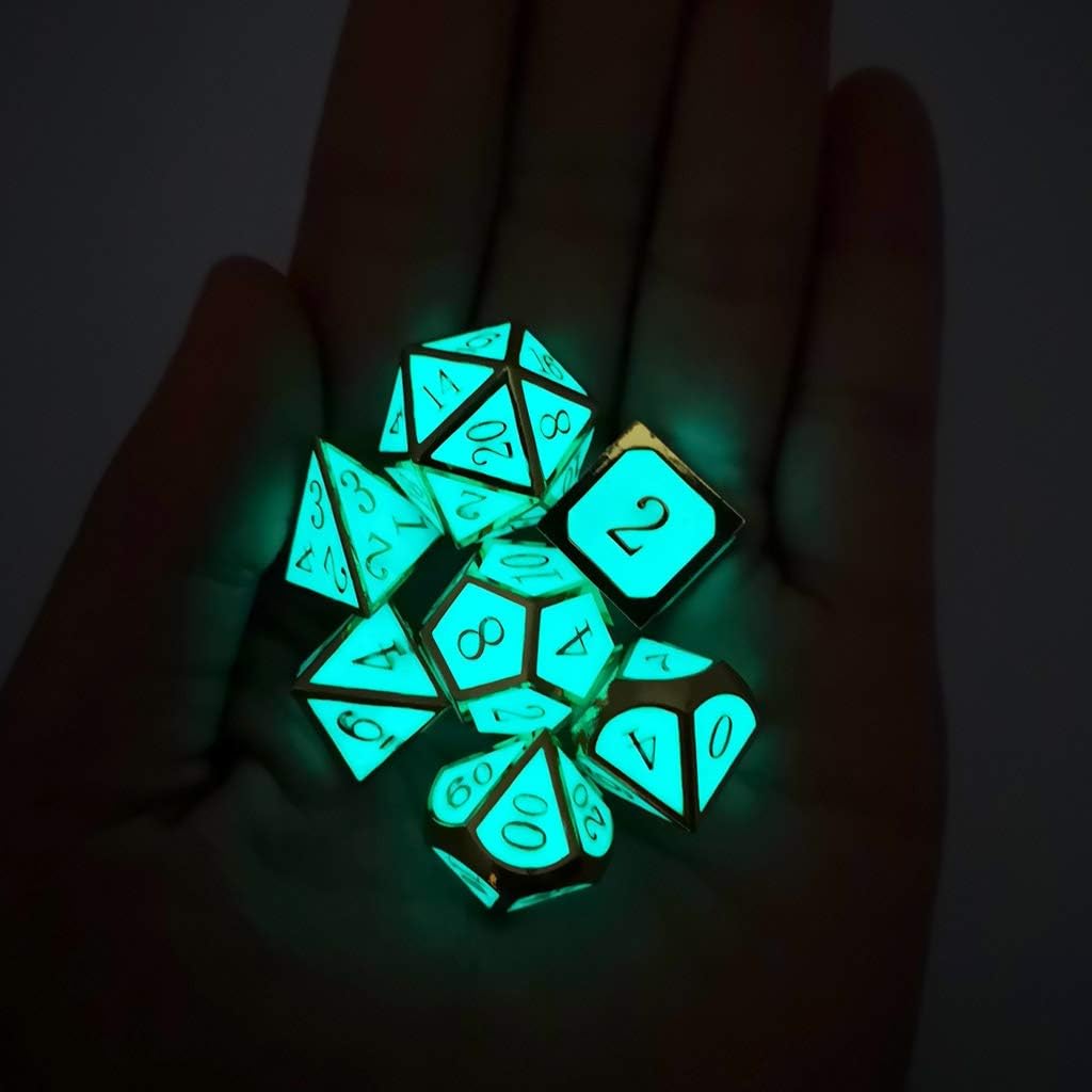 Haxtec Bloodstained Metal DND Dice Set Antique Iron Blood Metal D&D Dice Set Dragon Scale with Leather Dice Bag Bloodsplattered Metal Polyhedral Dice for Dungeons and Dragons TTRPG Gifts