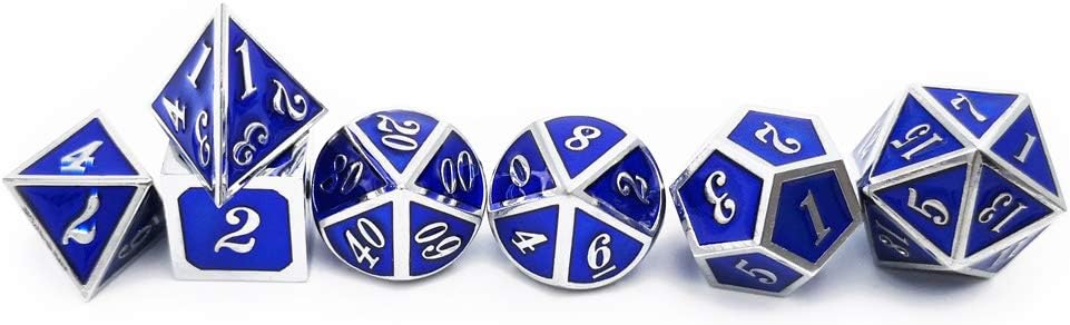 Haxtec Bloodstained Metal DND Dice Set Antique Iron Blood Metal D&D Dice Set Dragon Scale with Leather Dice Bag Bloodsplattered Metal Polyhedral Dice for Dungeons and Dragons TTRPG Gifts