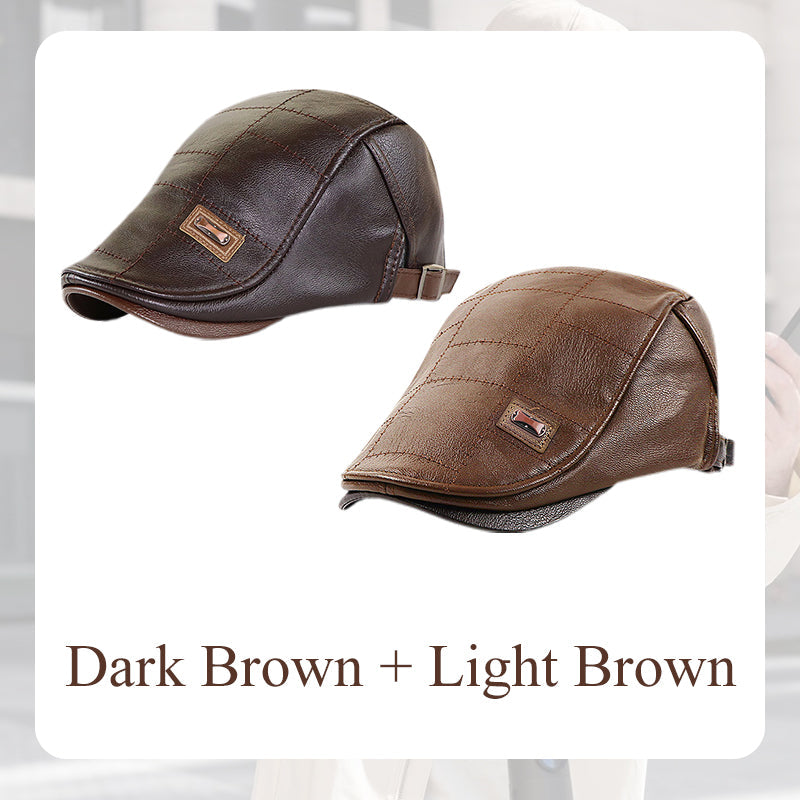 Best🎁-🔥Give the elders a warm winter🍃Plush leather beret